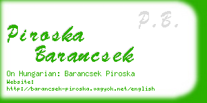 piroska barancsek business card